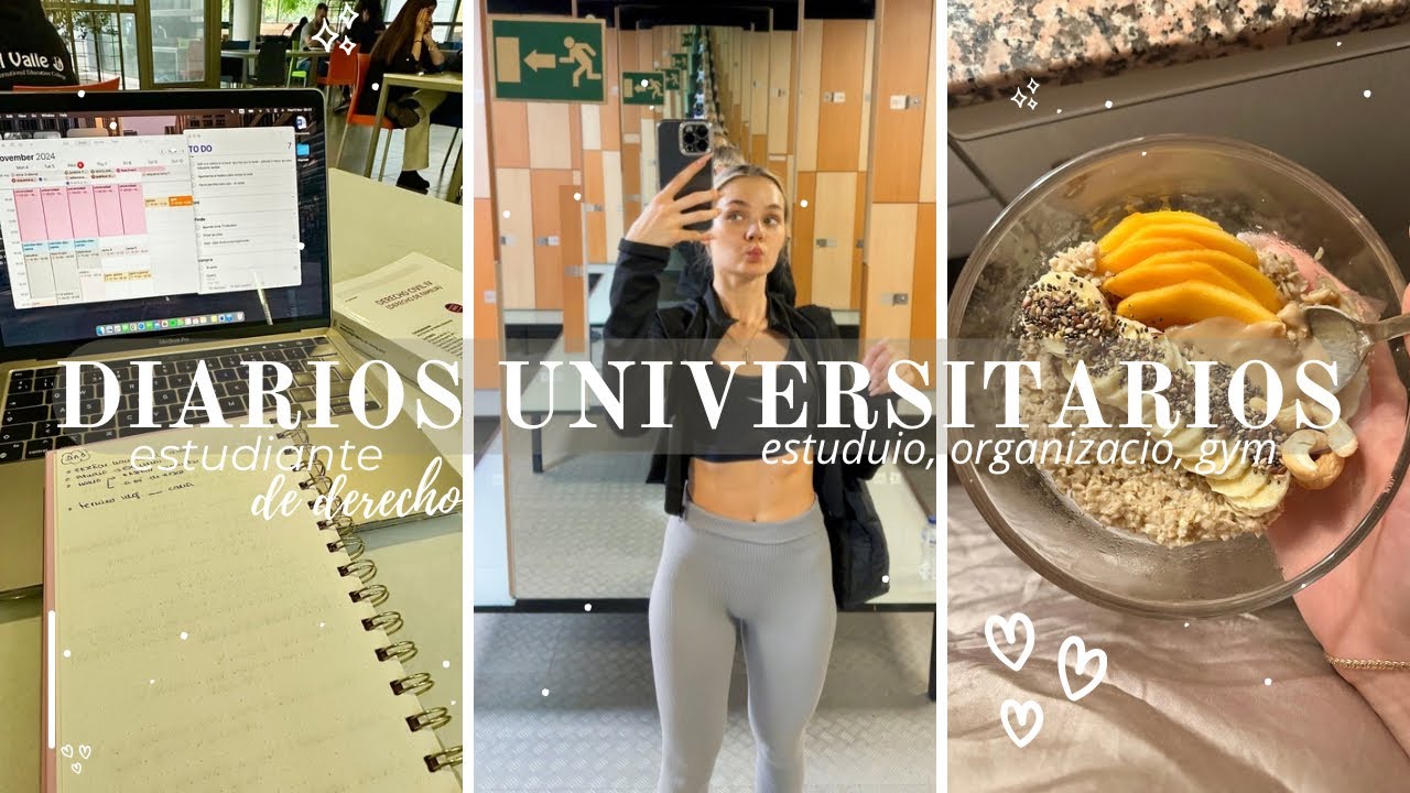 DIARIOS UNIVERSITARIOS-estudio,gym,comidas,productividad, organización,motivación
