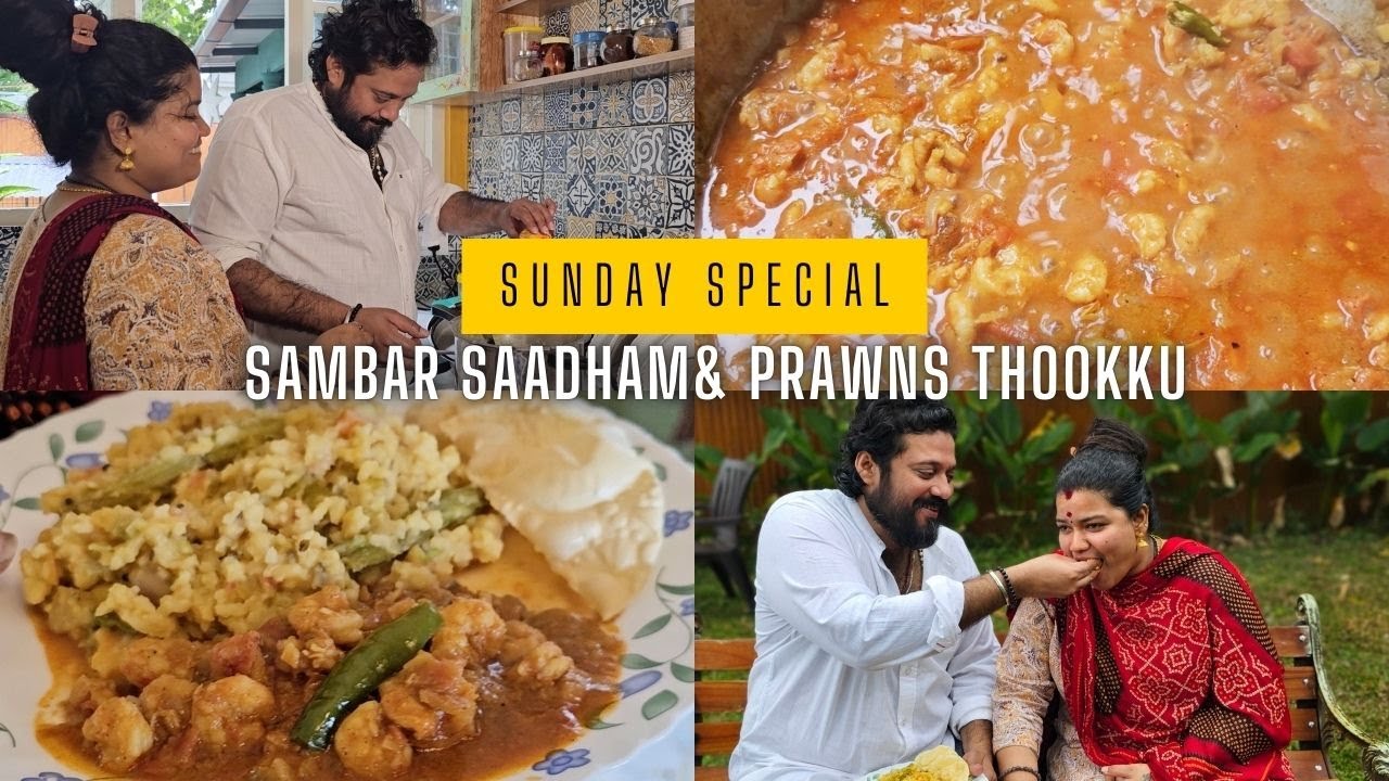 Sunday Special Cooking Sambar Saadham & Prawns Thookku | Actor Bala | Kokila | Bala Kokila