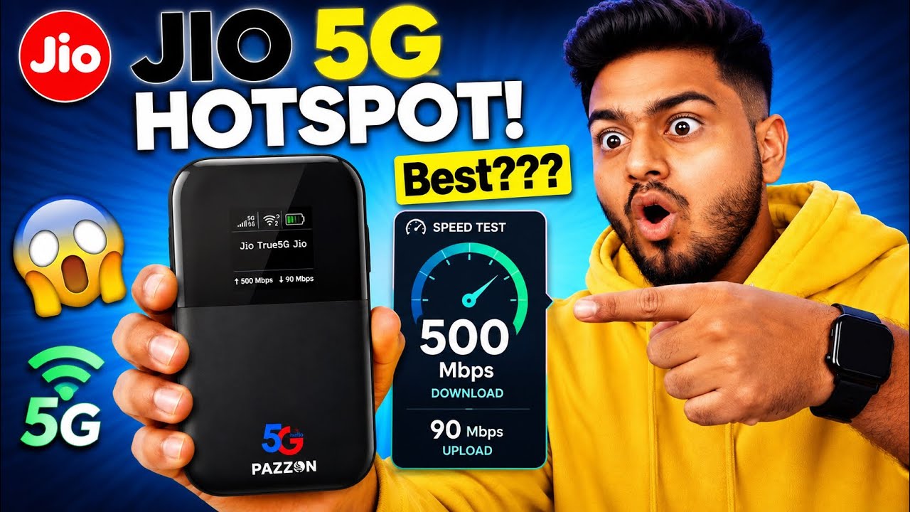 Pazzon Jio true5G hotspot router unboxing & review | Jio 5G sim card speed test - The Technologist