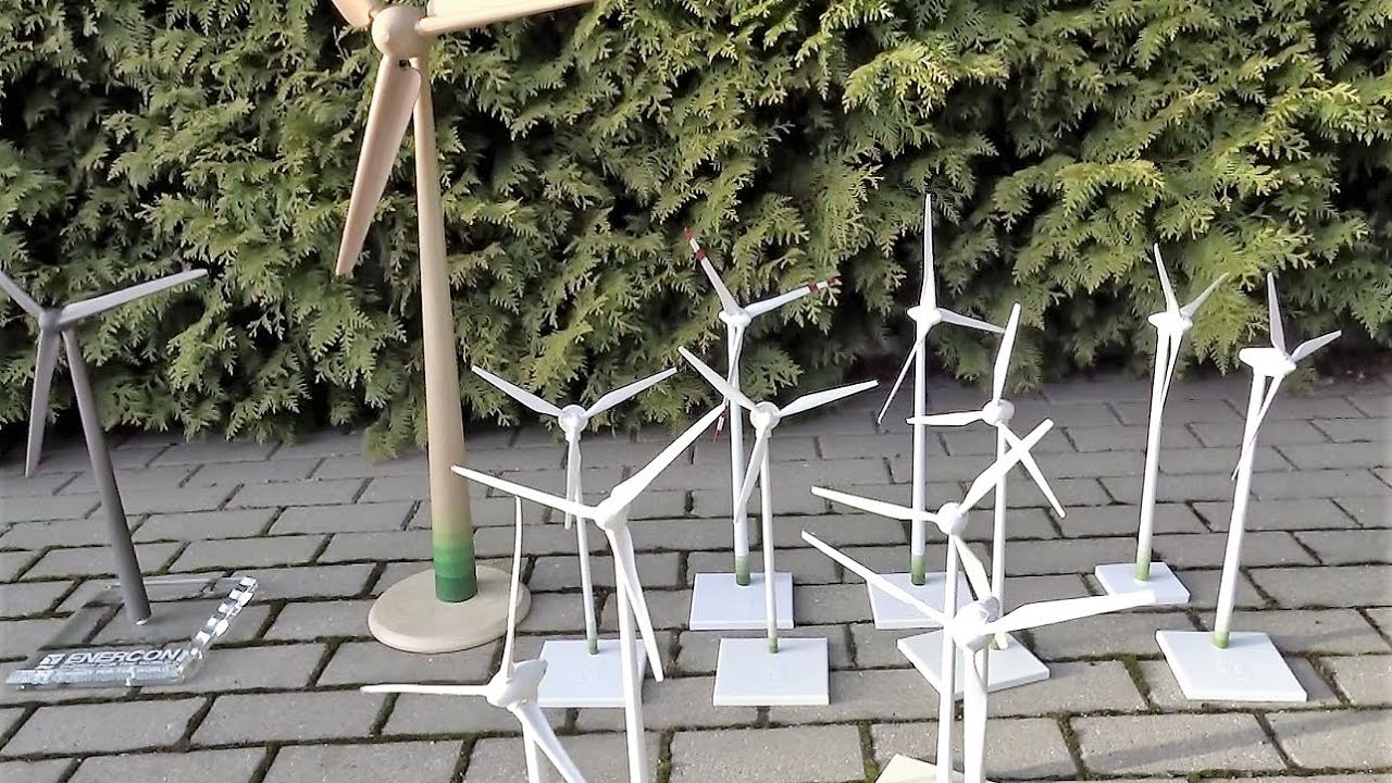 Enercon Windrad Modell Sammlung, Solar E-40, E-66, E-70, E-82, E-101 Wind Turbine Model