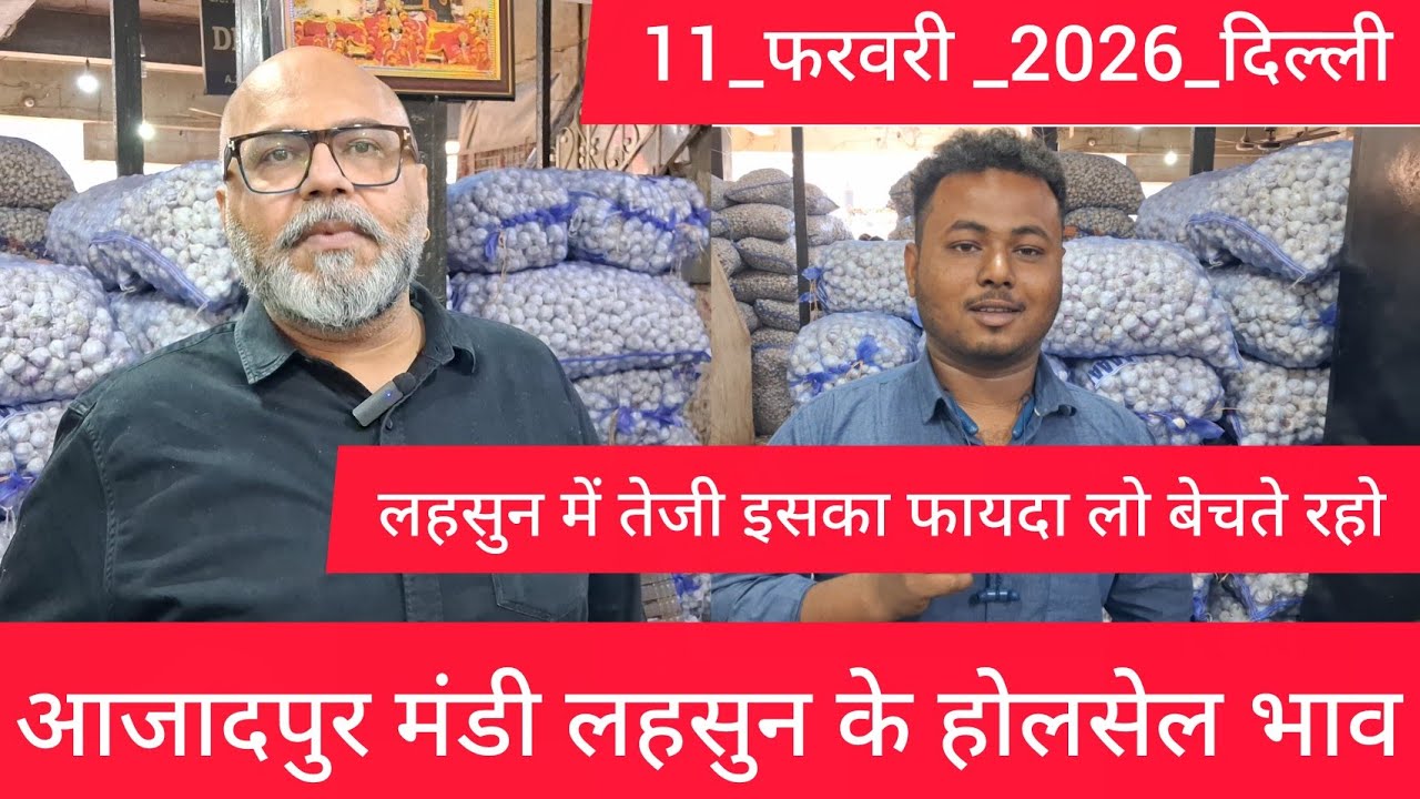 February 11, 2026 दिल्ली 🧄 लहसुन के भाव Azadpur delhi mandi today garlic market price #garlicmarket