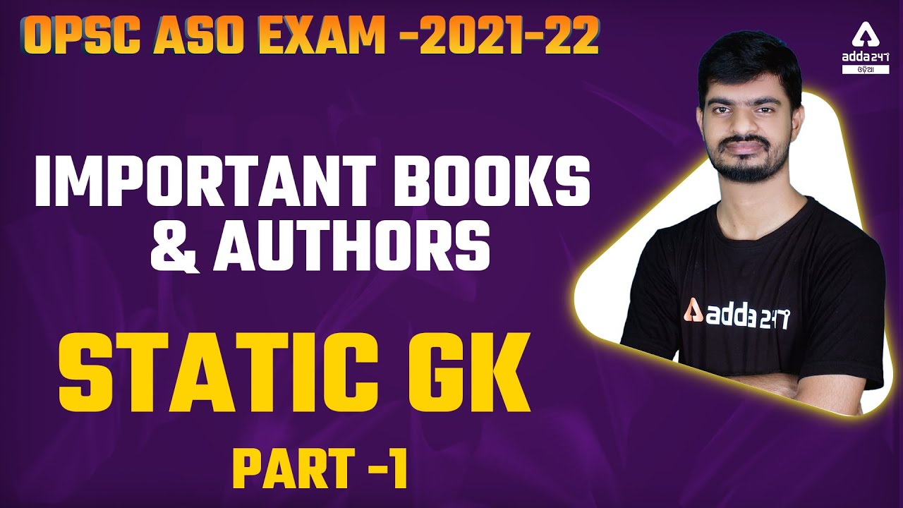 OPSC ASO | Static GK Class | Important Books & Authors