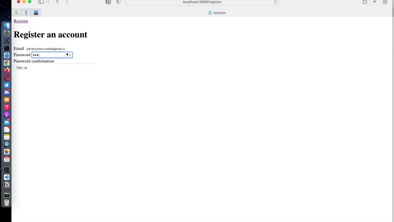 Example of sign up auto login flow with Sorcery gem and Rails 7 (link in description to tutorial)