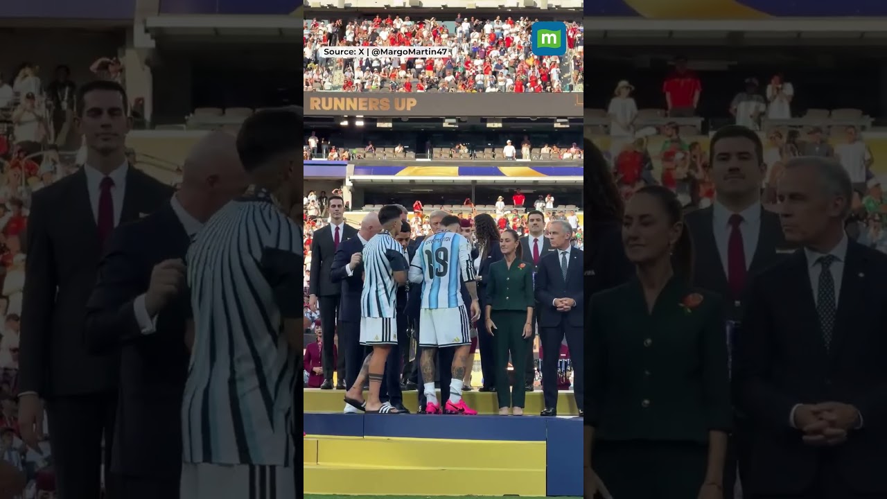 Trump Presents Silver Medals To Argentina's Team following their Loss against Spain