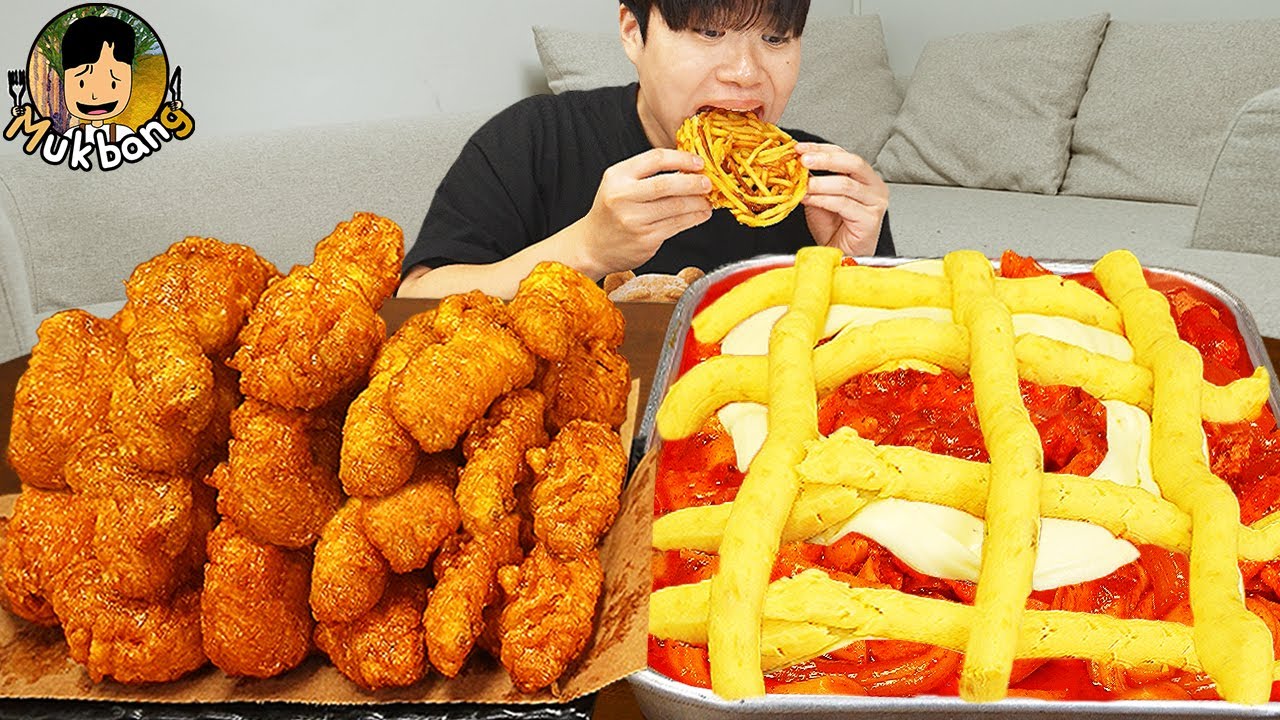 ASMR MUKBANG | Хрустящая жареная курица, Мала Сян Го, токпокки Звук корейской еды!