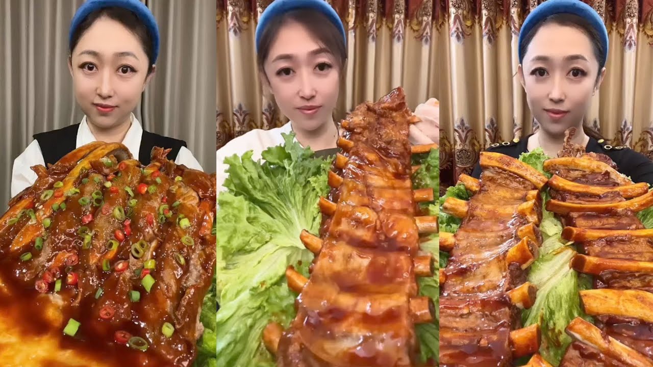 Mukbang #28: Eating roll  belly , braised pork belly, legs pork #mukbang #eatingshow #porkbelly