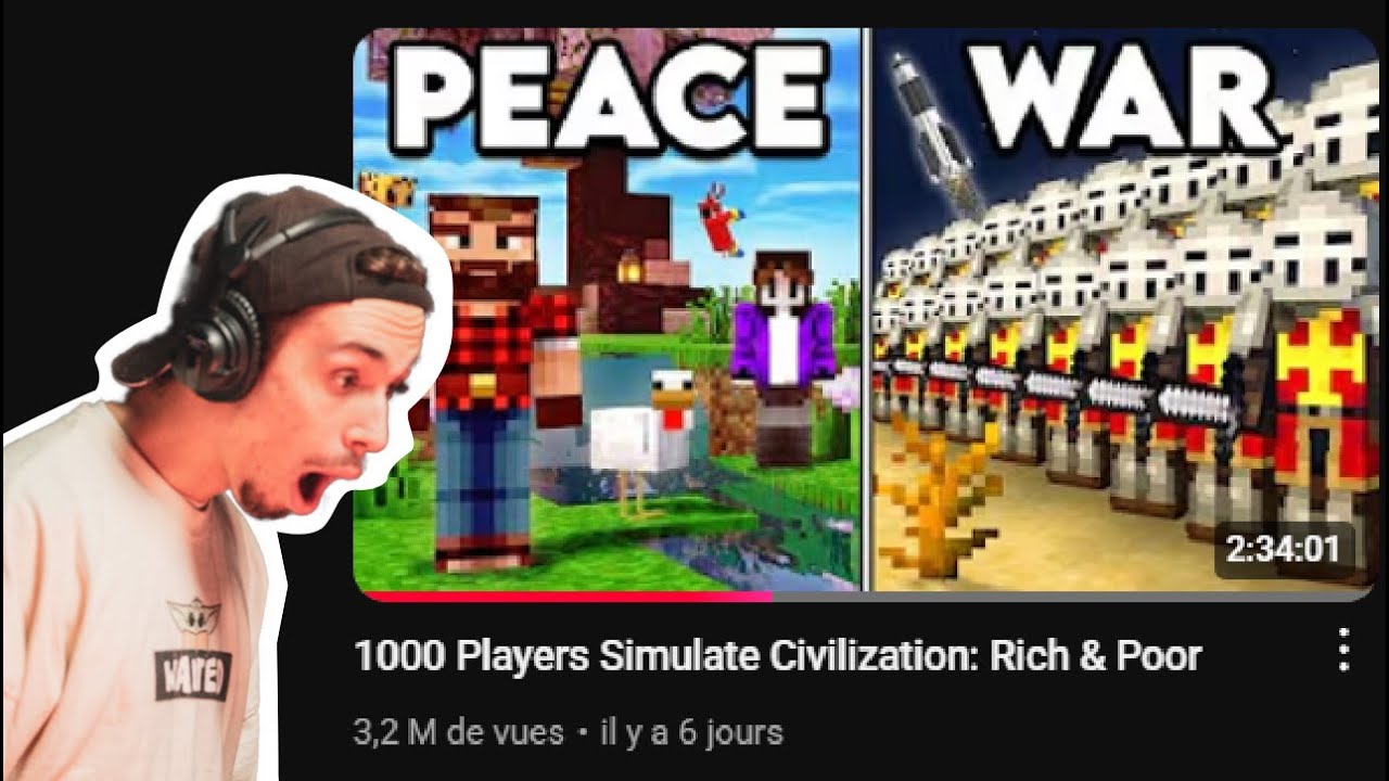 MartinPonK React &agrave; 1000 joueurs simulent Civilisation Riche VS Pauvre de @ish