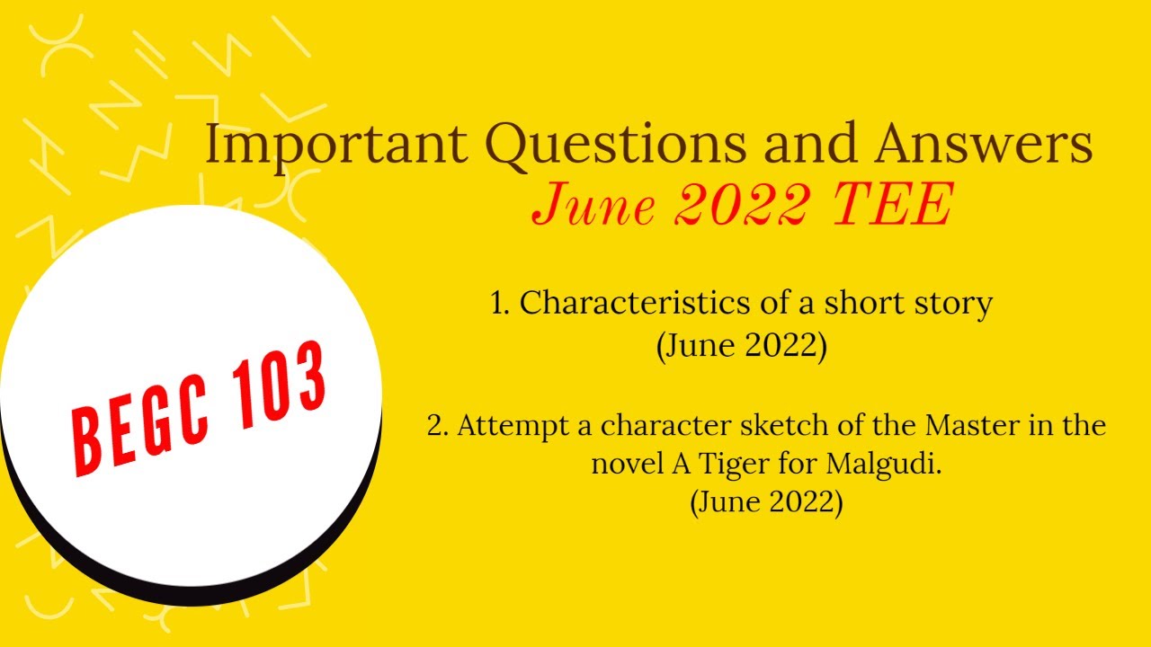BEGC 103 Important questions and answers|INDIAN WRITING IN ENGLISH| IGNOU Exam preparation