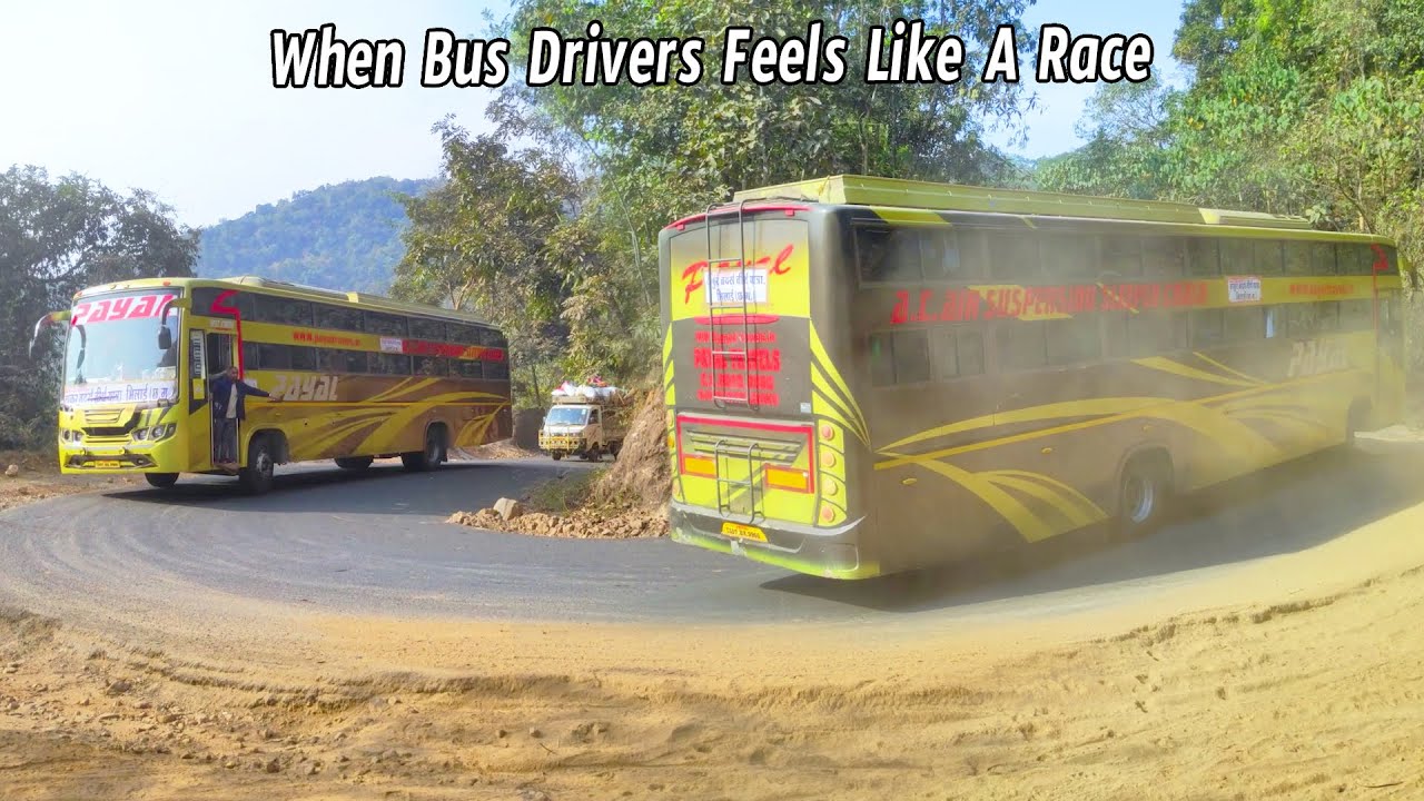When Bus Drivers Feels Like A Race | Ghat Bus Driving | Buses In Ghat | Bus Videos | Bus Market