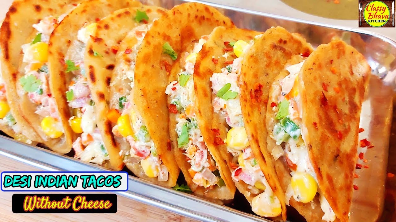 vegetable tacos recipe | indian tacos recipe | wheat tacos recipe | crispy potato tacos | desi style
