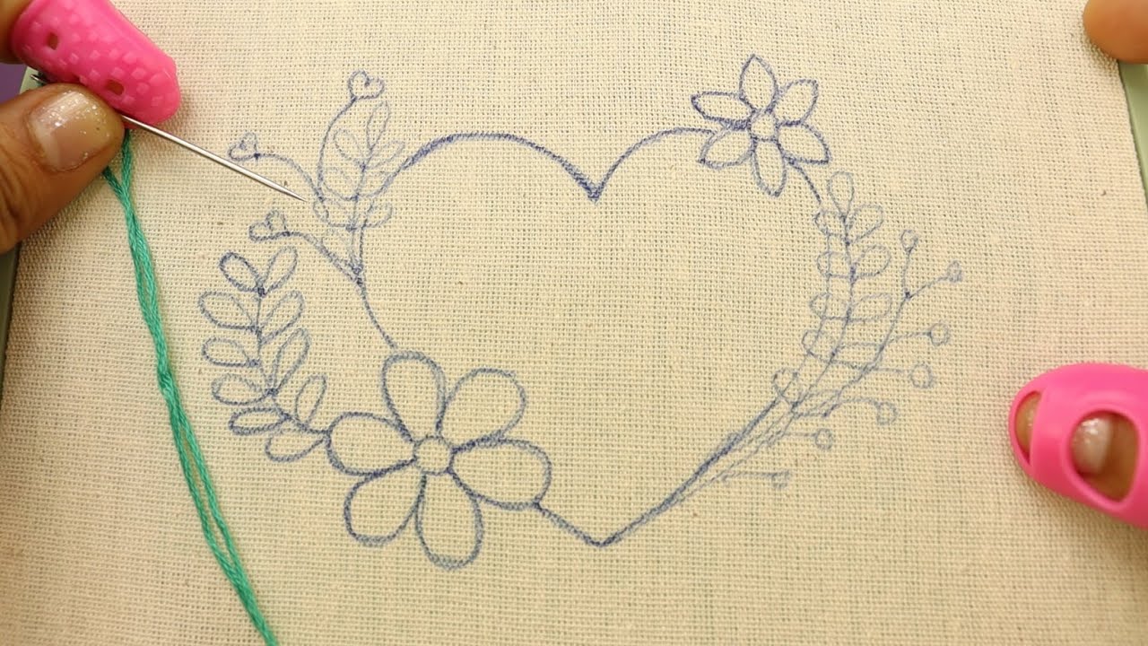 😱Wow‼️💯BORDE CORAZÓN CON PUNTADAS FÁCILES Y RÁPIDAS 💖🧵increíble‼️👌#handmade #embroidery