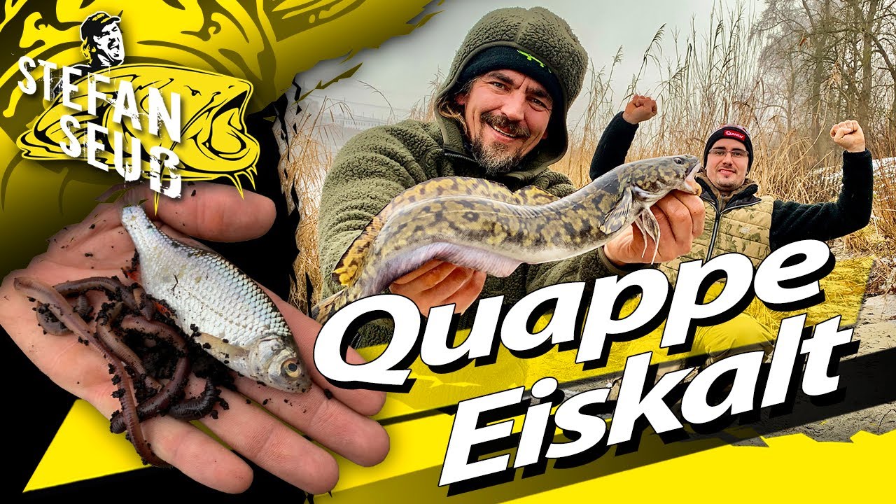 ANGELN auf Quappe EISKALT | WINTER Camping am Fluss | MIT Köderfisch und Tauwurm zur MEGA Quappe