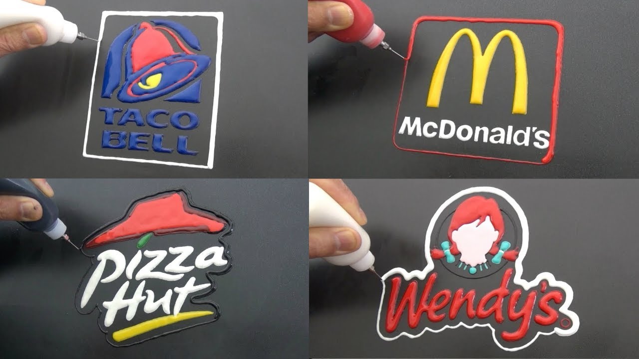 Fast Food Brand Logos Pancake Art - Taco Bell, Wendy's, McDonald's, Pizza Hut