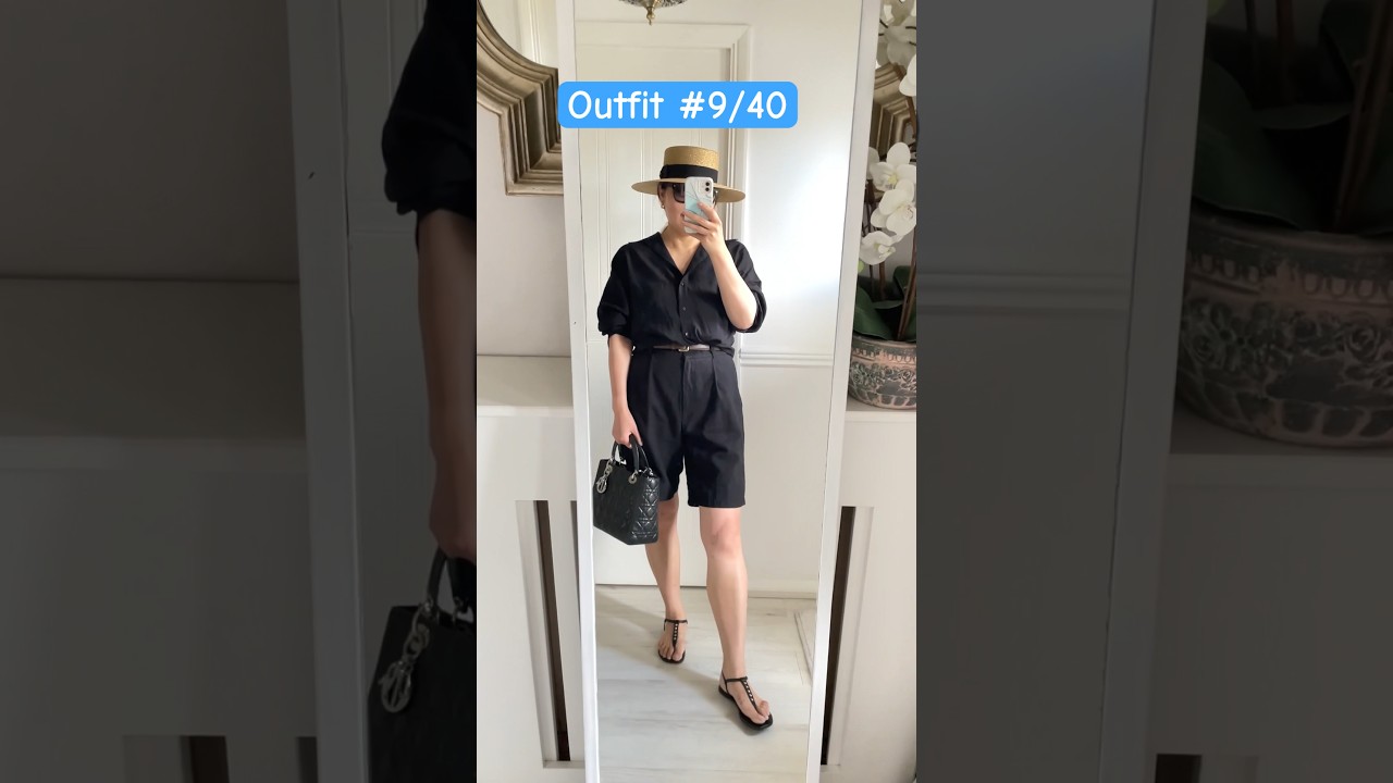 OUTFIT #9 /40 OUTFITS 10 ITEMS CHALLENGE.🖤 #cleanfit #ootd #buylesswearmore #summer2023