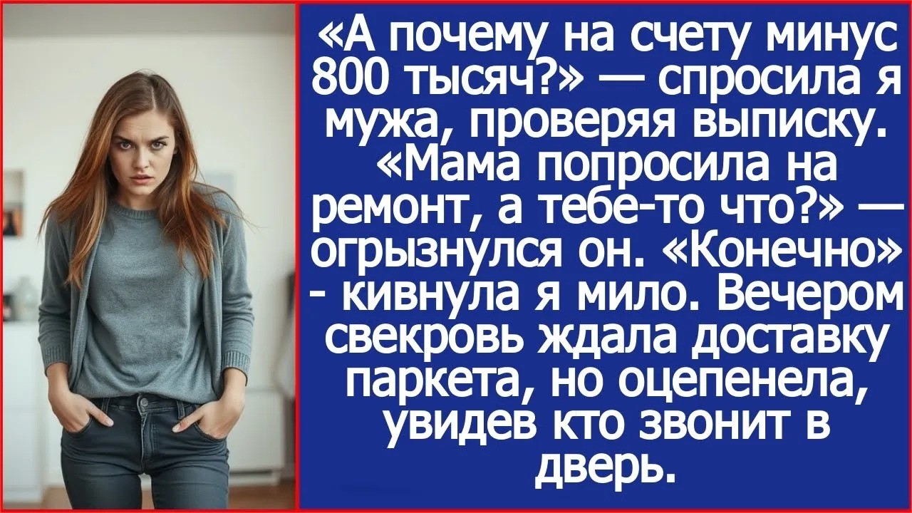 Мама попросила на ремонт твои 800 тысяч, я дал  А тебе то что Огрызнулся муж