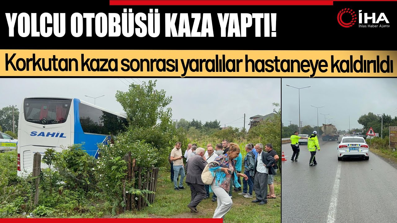 Samsun'da Yolcu Otobüsü Kaza Yaptı... Yaralılar Var!