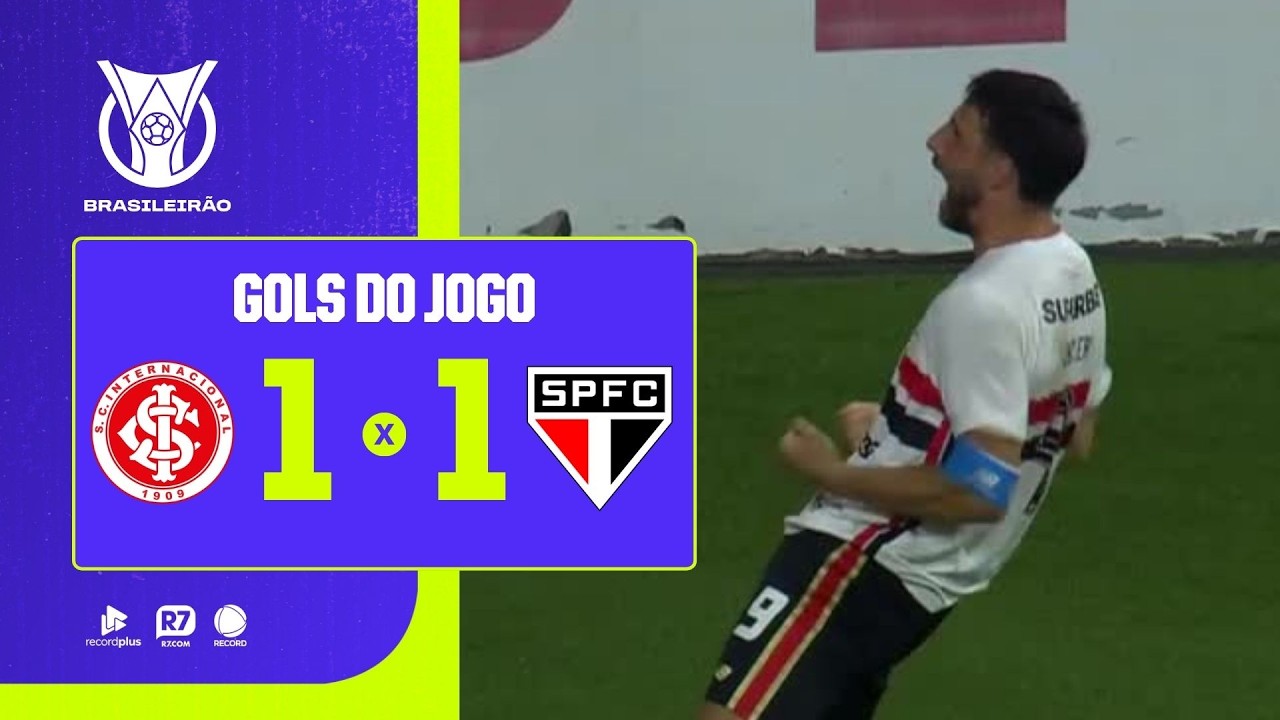 Internacional 1 x 1 S&atilde;o Paulo: confira os gols do jogo na narra&ccedil;&atilde;o de Cleber Machado