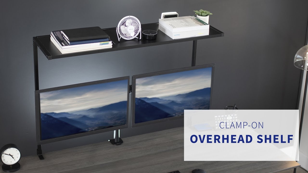 DESK-SHELF42-OB 42&rdquo; Clamp-on Overhead Shelf by VIVO