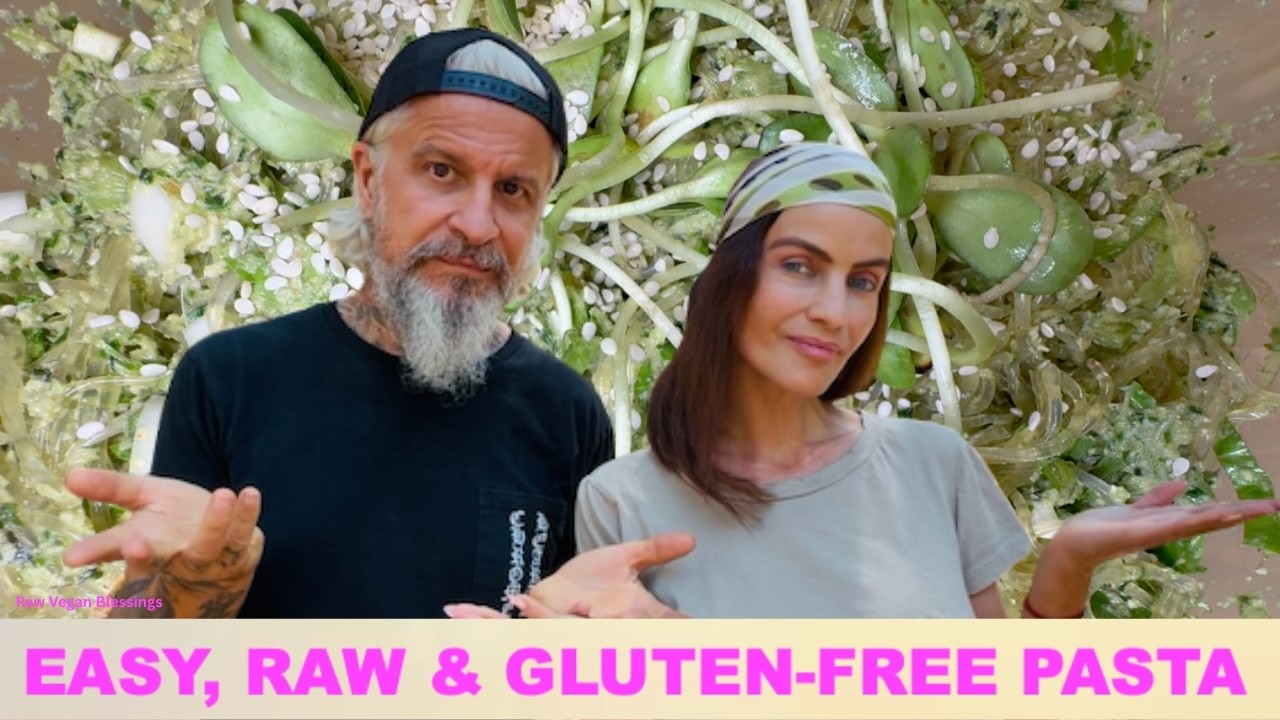 🌿 The Best Raw Vegan Kelp Noodles with Basil Walnut Pesto / Easy, Gluten-Free, Dairy-Free
