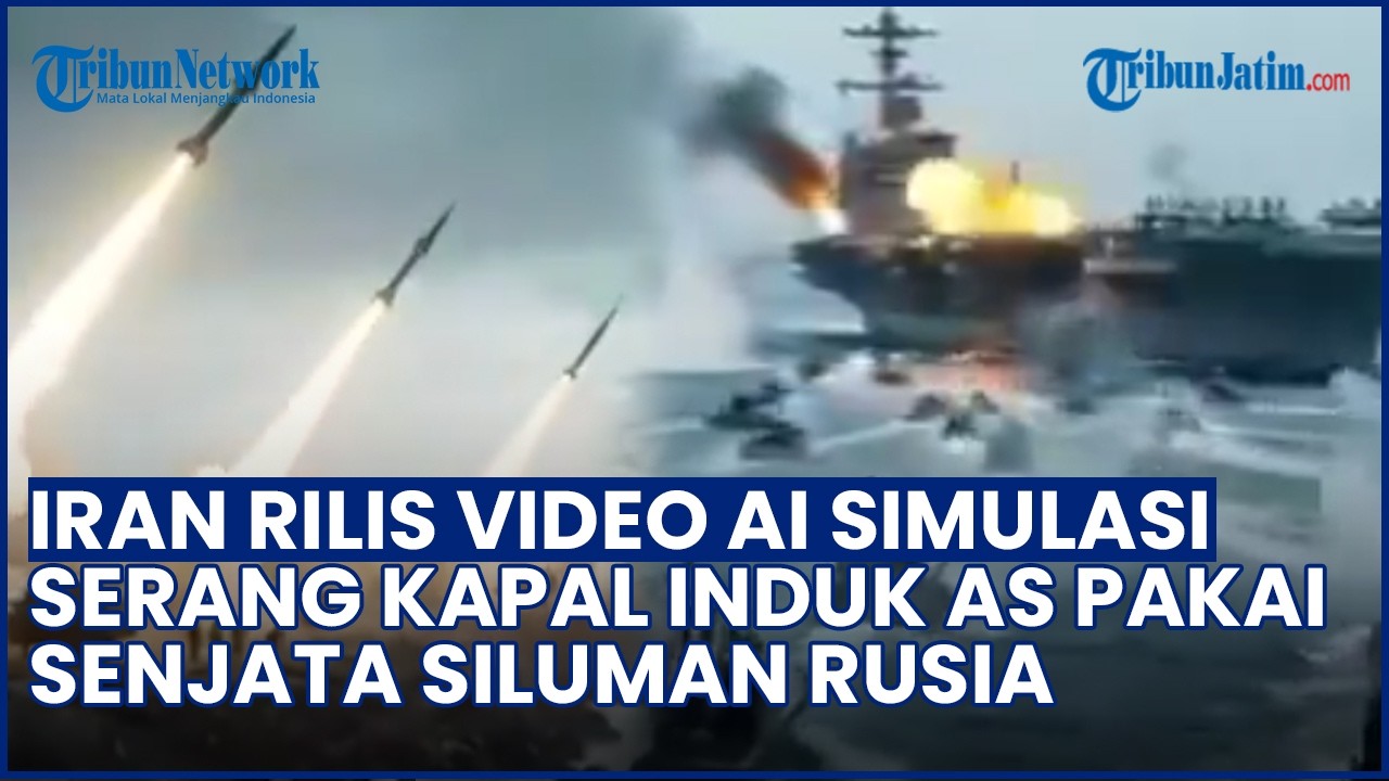 SIMULASI AI IRAN SERANG KAPAL INDUK AS, Tunjukkan Kekuatan Drone Shahed dan Torpedo ke USS Abraham