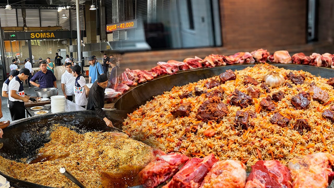 Unreal! Mega Pilaf! Street Food in Uzbekistan! Cooking Channel!