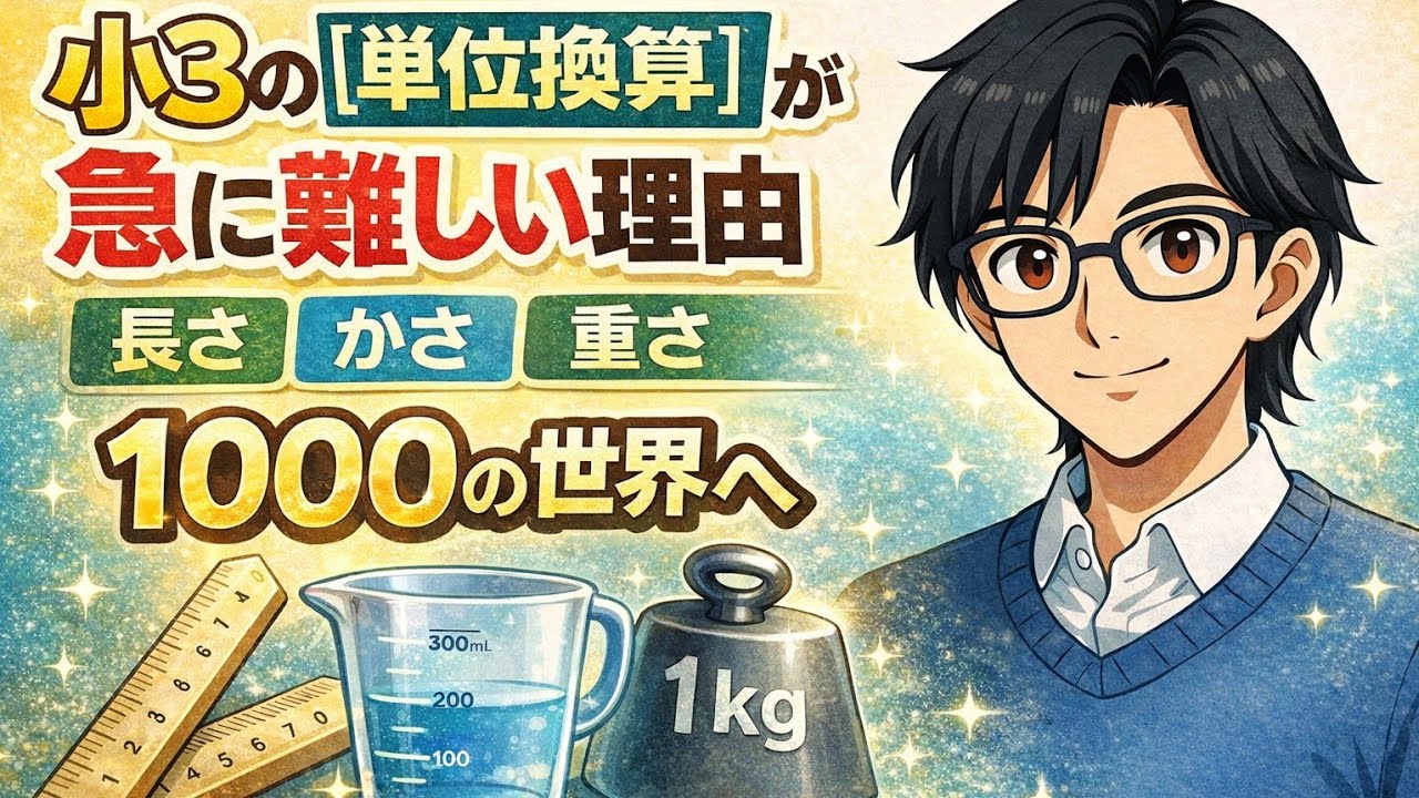 小3の【単位換算】が急に難しい理由｜長さ・かさ・重さが【1000の世界】へ