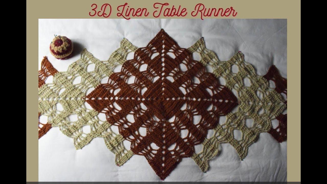 The 3D Linen Table Runner #crochet #crochettutorial #diy