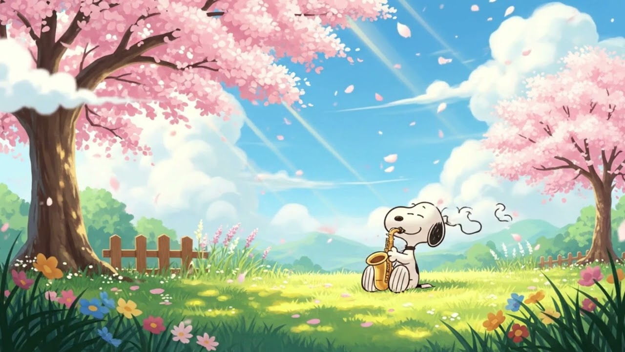 March Spring Smooth Jazz 🌸 Snoopy Relaxing Saxophone Love Songs 2026
