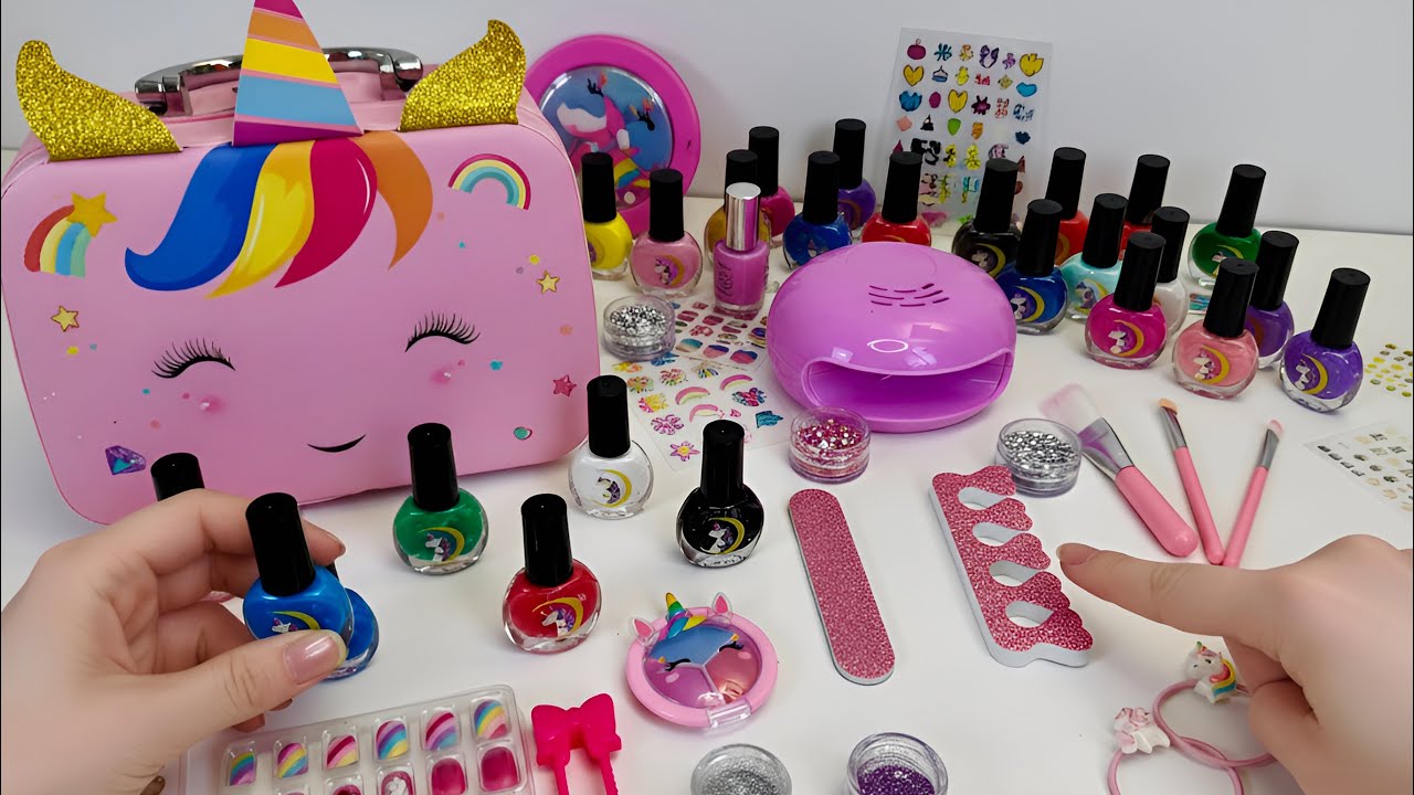 Ultimate Unicorn Nail Set Unboxing 🦄 ASMR | Nail Polish, UV Lamp & Sparkles