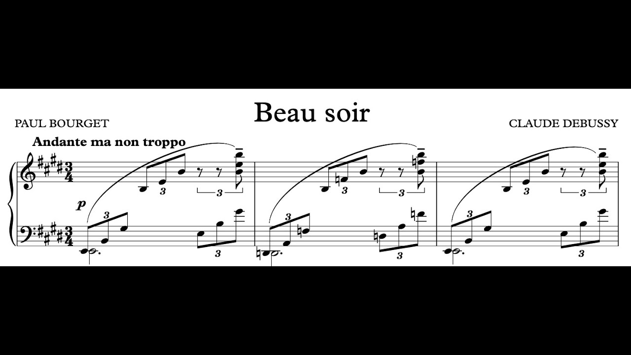 Beau soir (E Major), Claude Debussy, Piano Accompaniment.