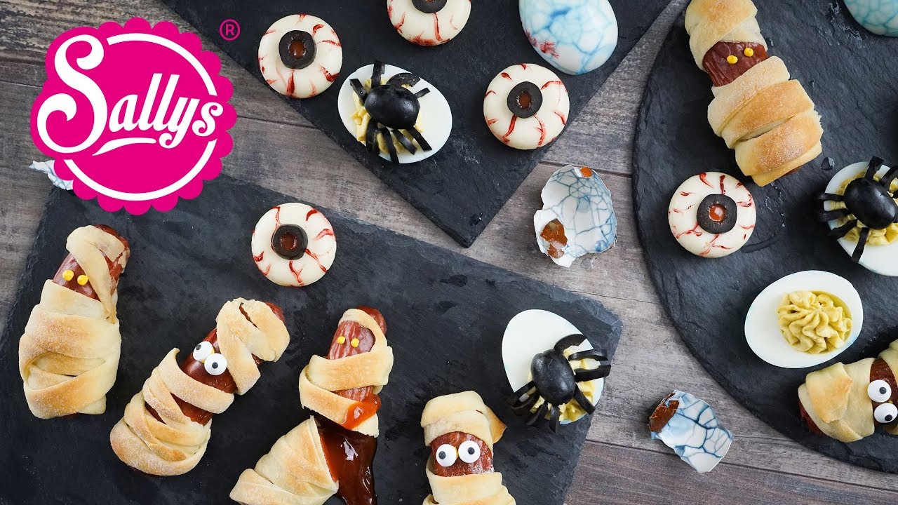 3 Halloween Snack Ideen – Spinneneier, Mumien, Gruselaugen / Sallys Welt