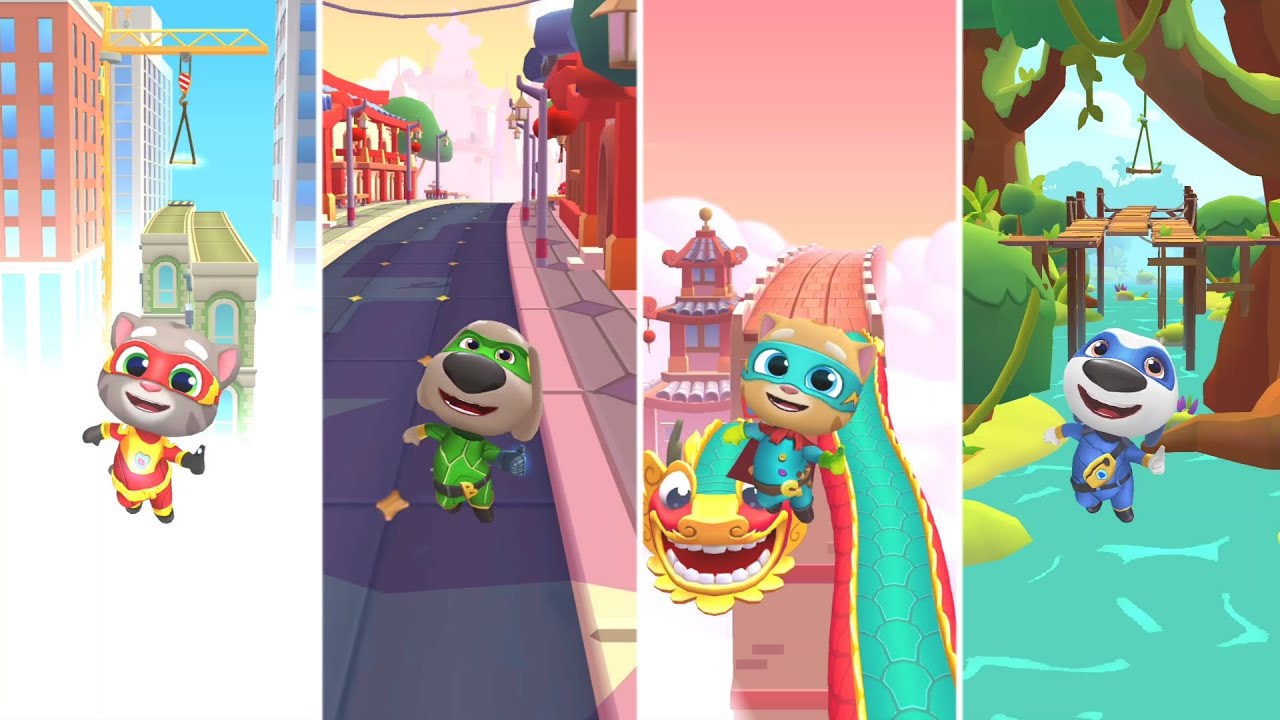 Talking Tom Hero Dash: Talking Tom,Talking Ben,Talking Ginger,Talking Hank (Android/iOS) Gameplay