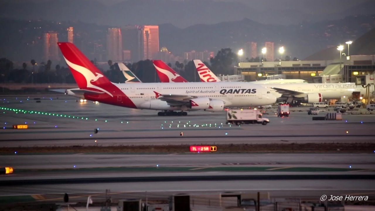 Airplane Action at LAX 1 Hour Long  Early Morning Video Special