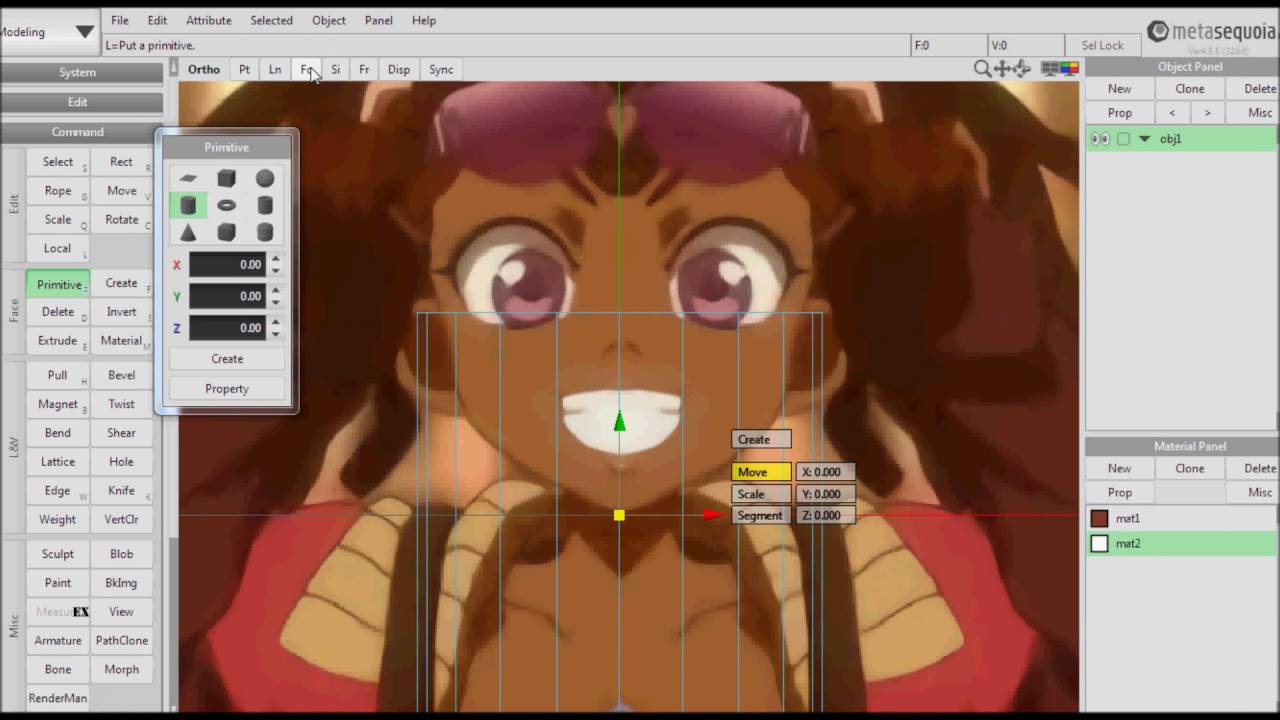 Let's Model a female Face in Metasequoia