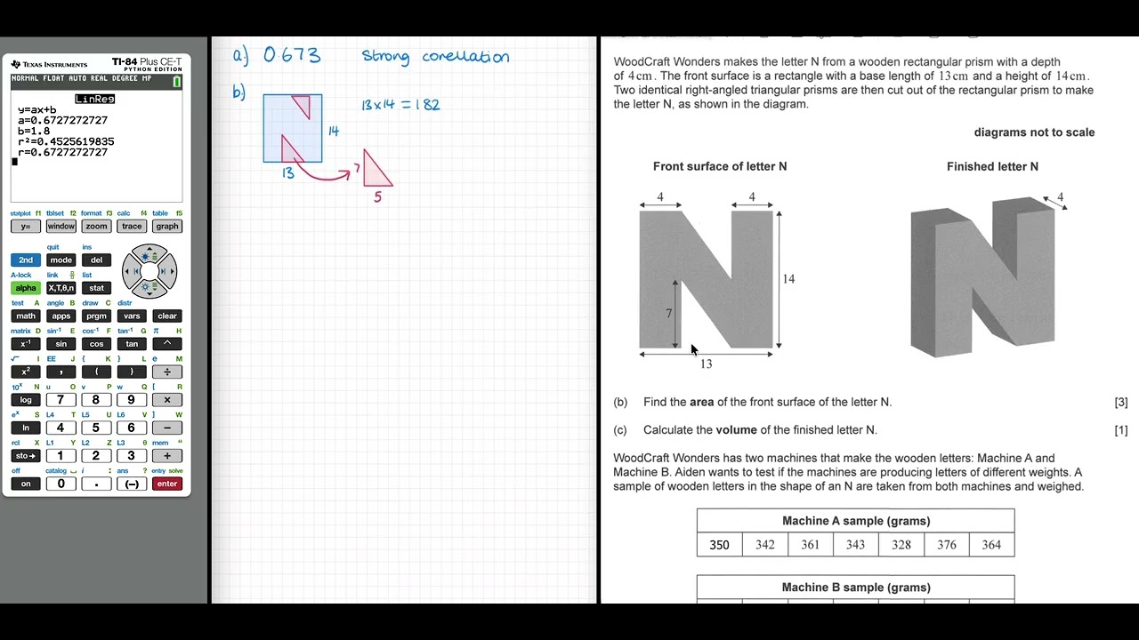 Paper 2 IBDP SLAI Question - Volume / Surface area into t-test