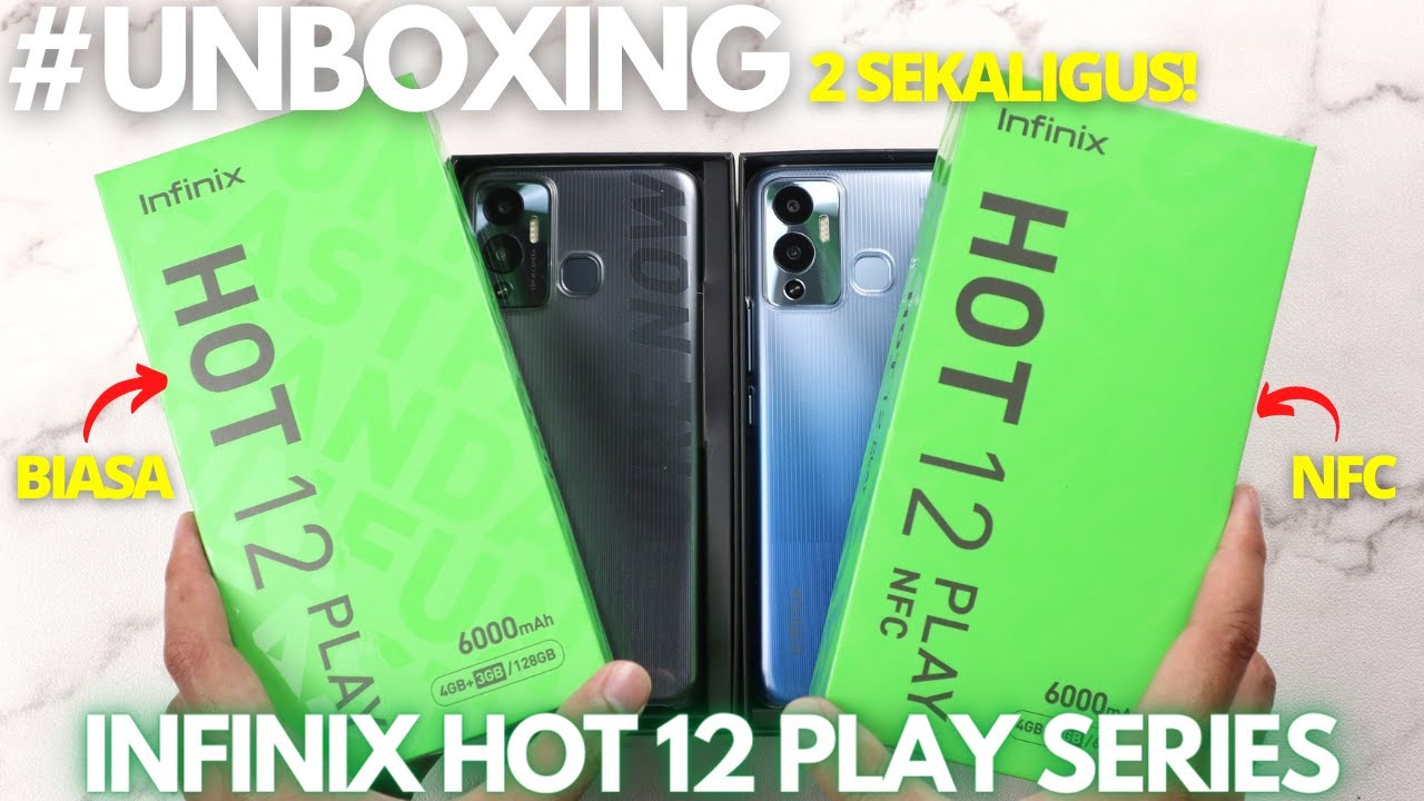 2 SEKALIGUS! UNBOXING Infinix Hot 12 Play NFC Dan Biasa, ADA BEDANYA?! || GADGET UNBOXING #65