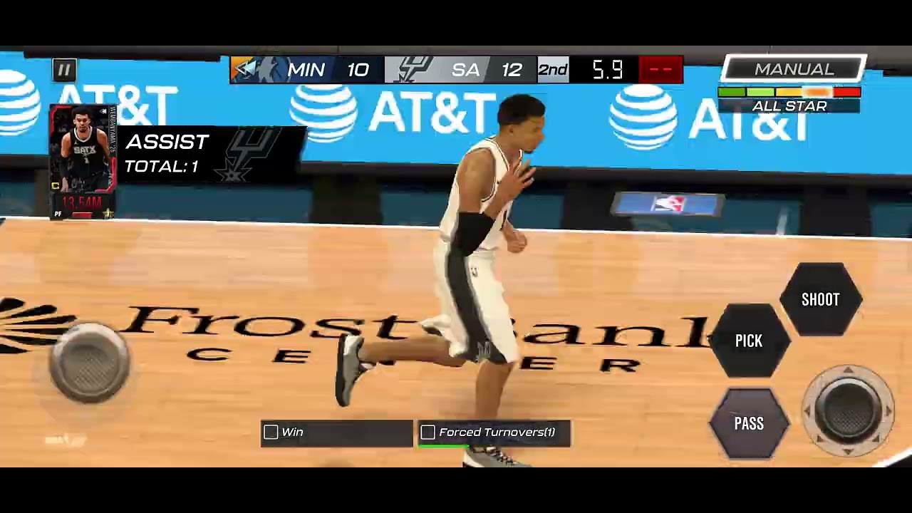 Timberwolves vs spurs in nba 2k mobile 