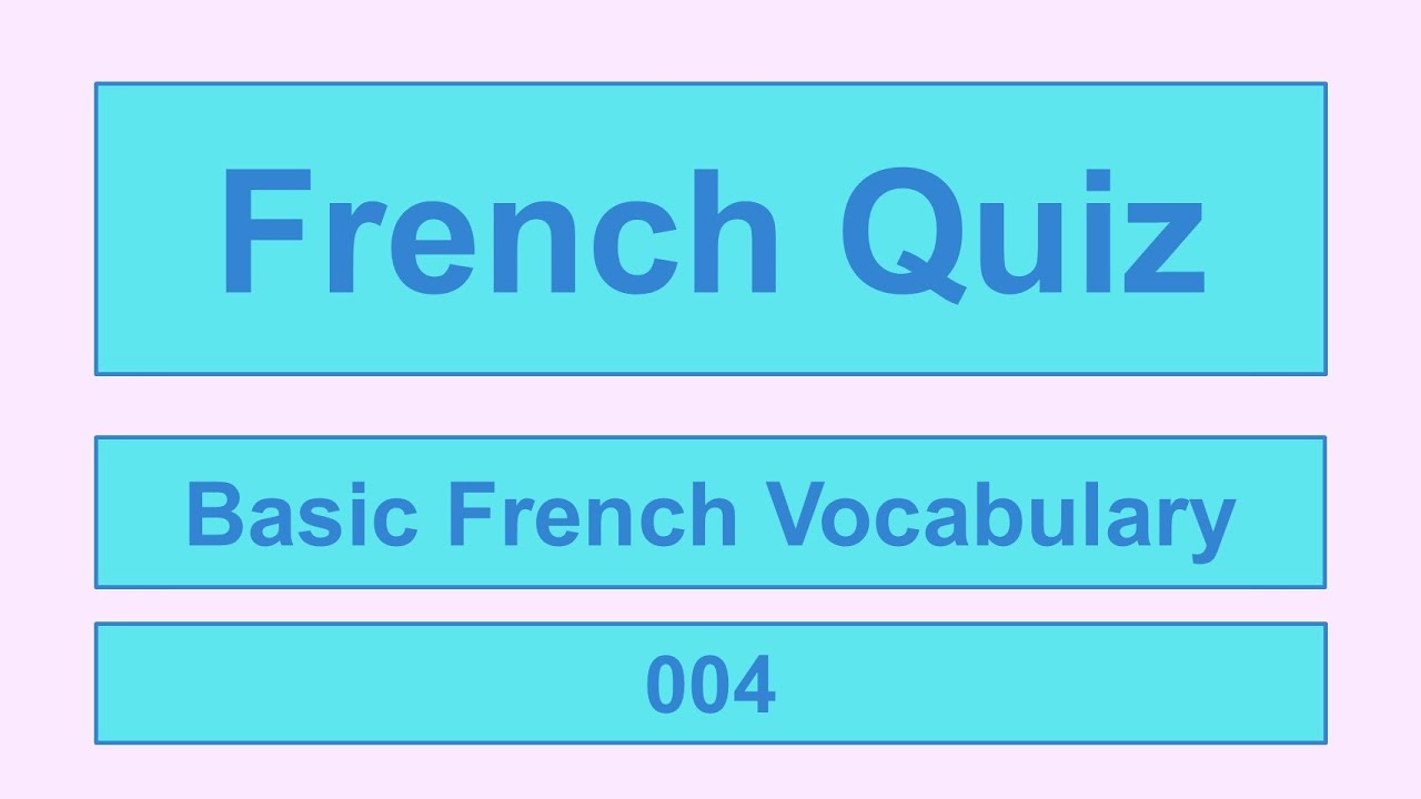 French Vocabulary Quiz - 004