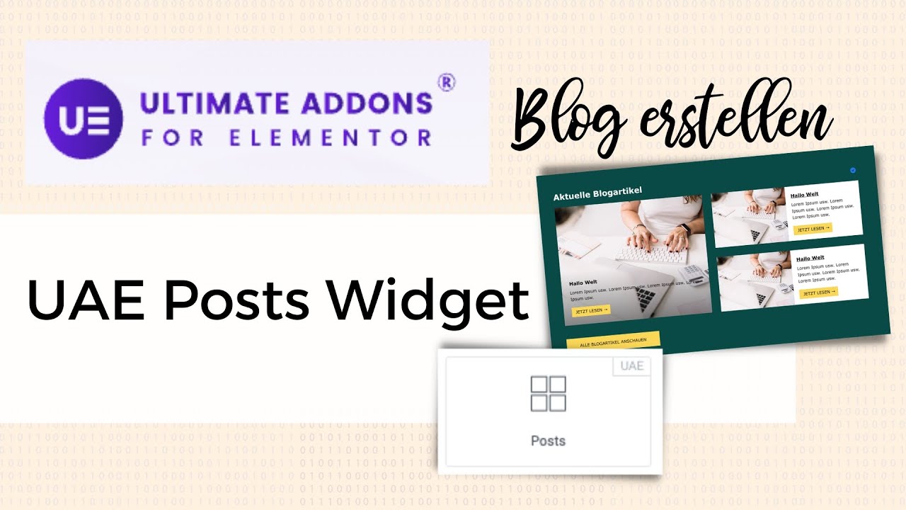 Blogartikel auf der Startseite - Ultimade Addons for Elementor Posts Widget