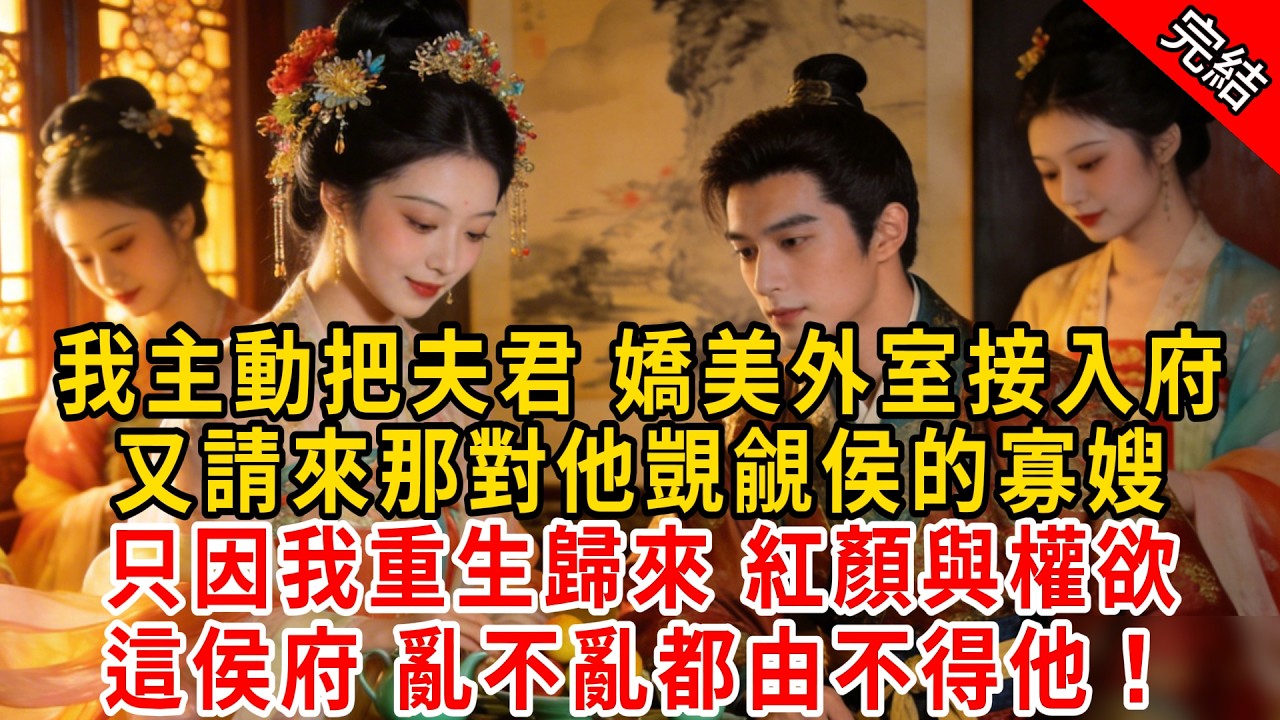 我主動把夫君 嬌美外室接入府，又請來那對他覬覦侯的寡嫂；只因我重生歸來 紅顏與權欲，這侯府 亂不亂都由不得他！#原创 #古言 #小说 #重生 #爽文