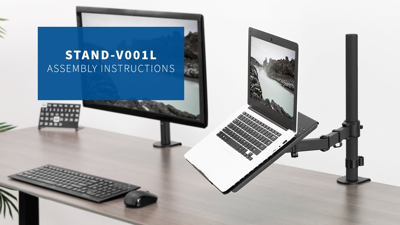 STAND-V001L Laptop Tray and Desk Mount Assembly by VIVO