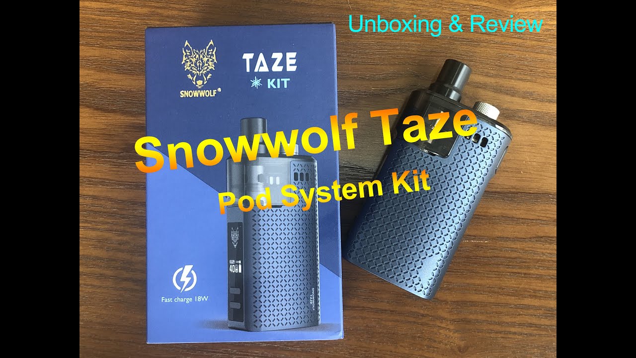 Snowwolf Taze Pod System Kit Unboxing & Review! 1600mAh Battery!  New Pod Mesh Coil and RBA coil!