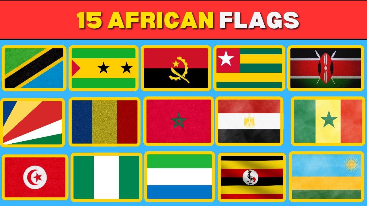 Guess The African Flags 15 Countries. Do you know flags by their capitals? Part 4