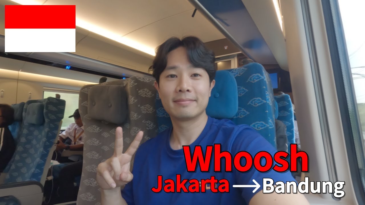 Pria Korea pertama kali menaiki Kereta Kecepatan Tinggi di Jakarta, Indonesia🇮🇩