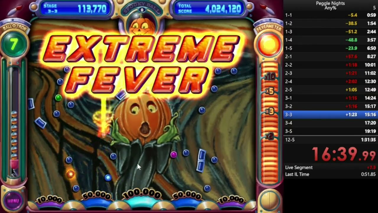 Peggle Nights any% speedrun 1:27:40