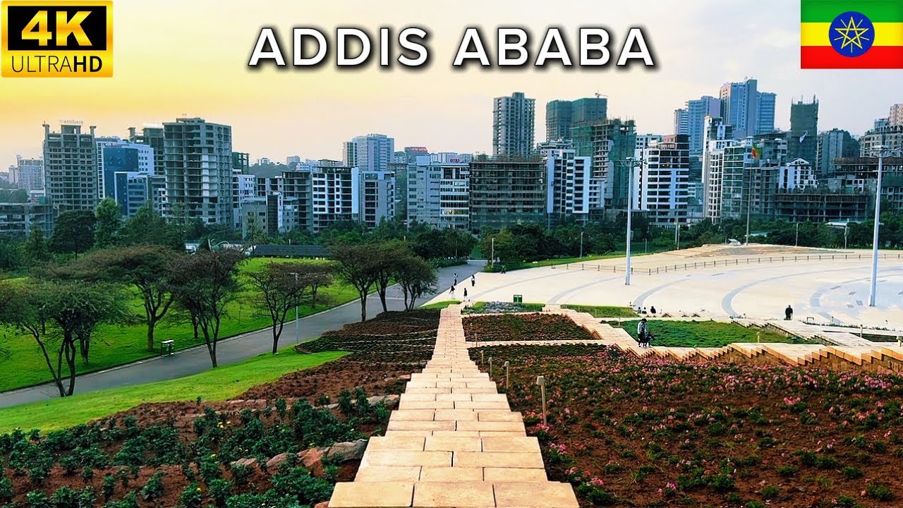 4K Addis Ababa Sunset Walk 🇪🇹 | City Steps, Golden Hour & Elegant Street Life