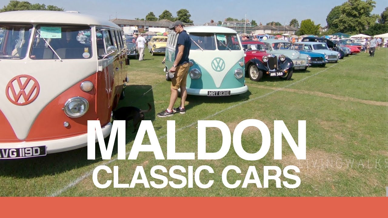 [4K] MALDON UK WALK - Classic cars & Thames Barges