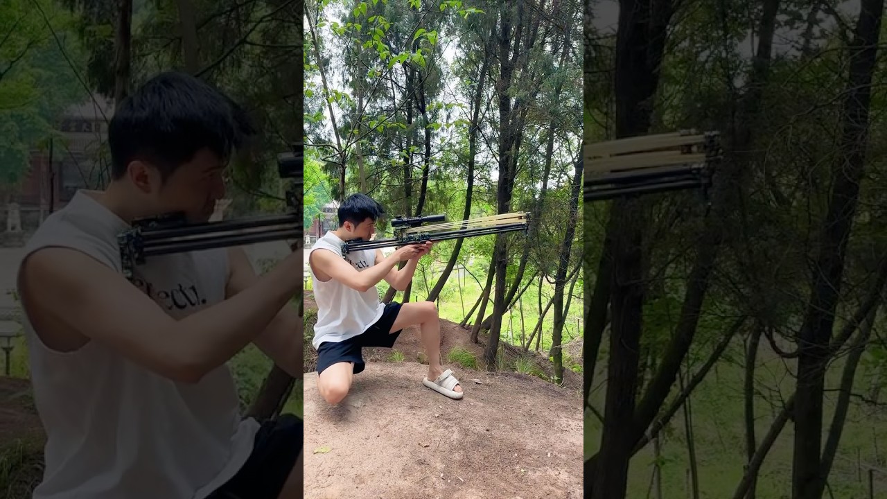 Hunting Slingshot Rifle #slingshot #hunting #shoot #outdoors #compoundbow  #scope #foryou #shorts