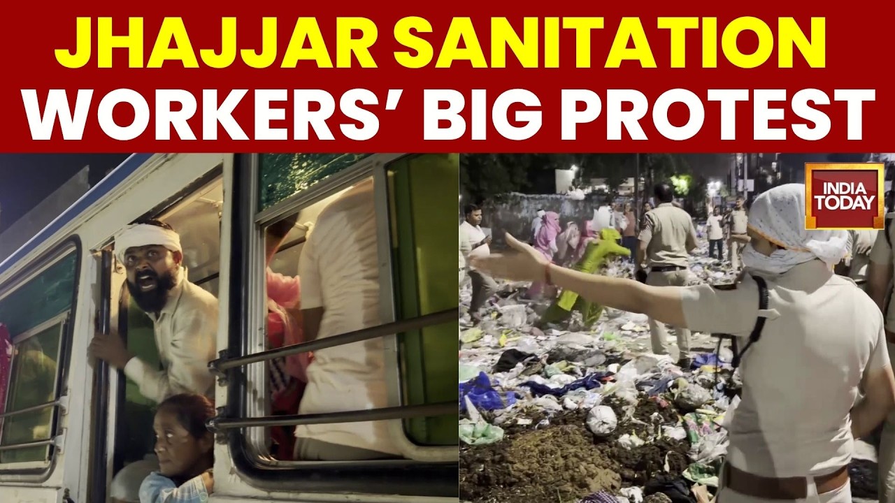 Sanitation Workers Hit Streets in Jhajjar, Demand Regular Jobs & Higher Wages | India Today