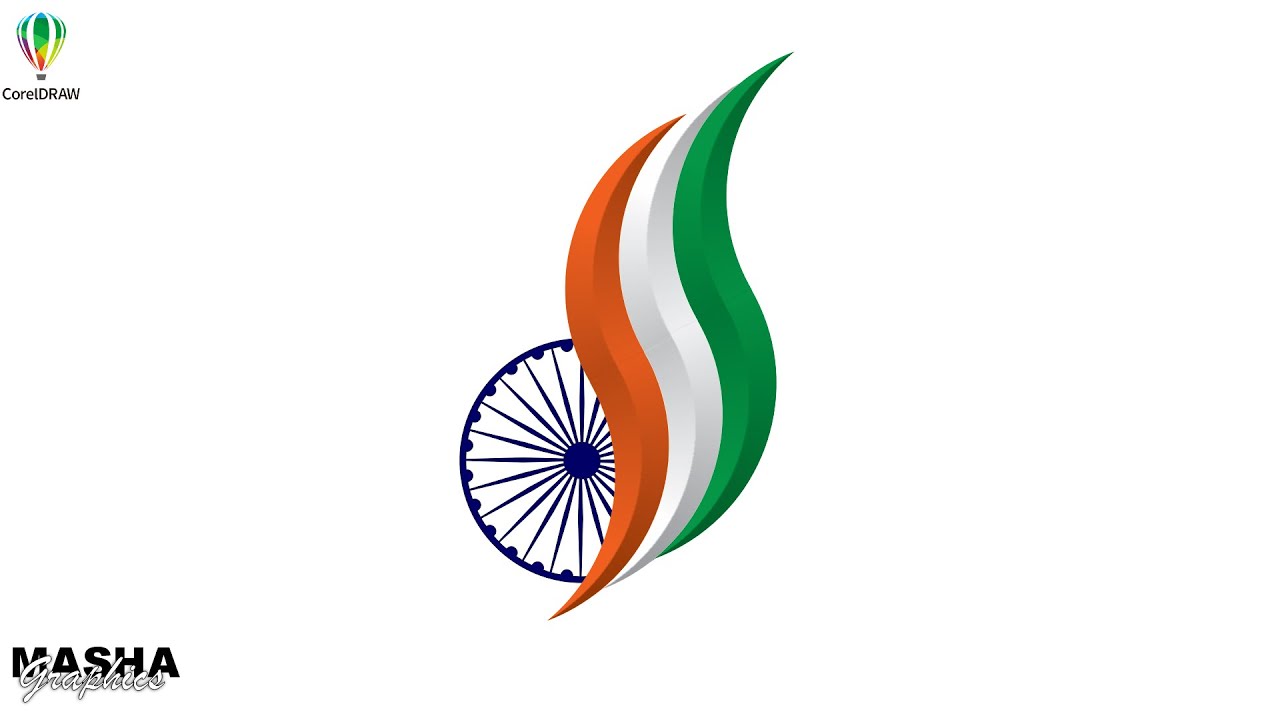 How To Make Stunning 3D Indian Flag Logo🇮🇳 In CorelDRAW | Designing Ideas By @Masha_Graphics